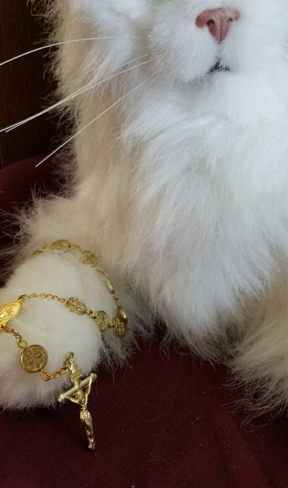 Gold St. Anthony bracelet with cross